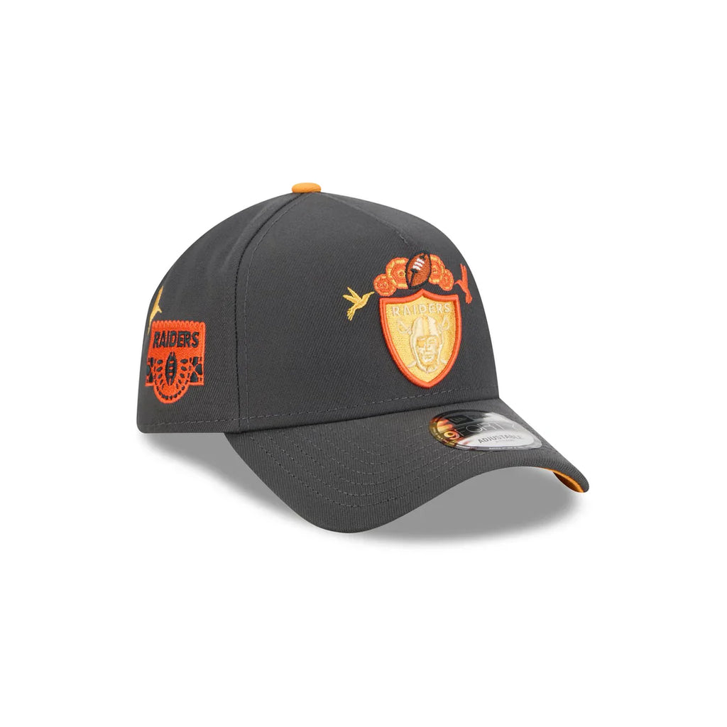 New Era Las Vegas Raiders Day Of the Dead 9FORTY A-Frame Adjustable Hat-Graphite