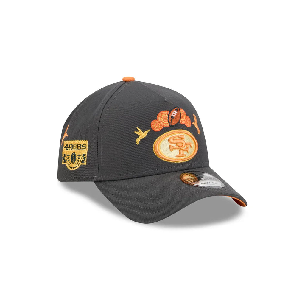 New Era San Francisco 49ers Day Of the Dead 9FORTY A-Frame Adjustable Hat-Graphite