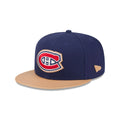 Montreal Canadiens NHL New Era Men's Royal Blue/Beige 59Fifty Leather Fitted Hat