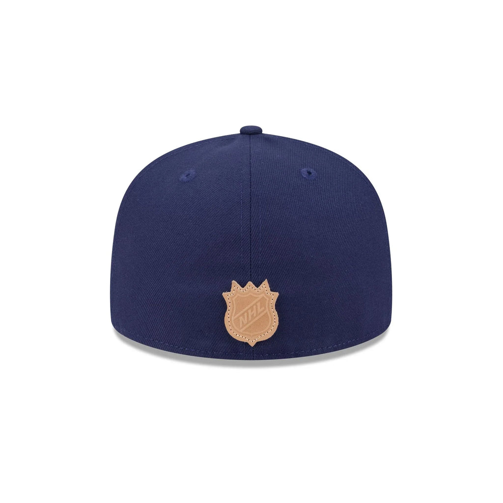 Montreal Canadiens NHL New Era Men's Royal Blue/Beige 59Fifty Leather Fitted Hat