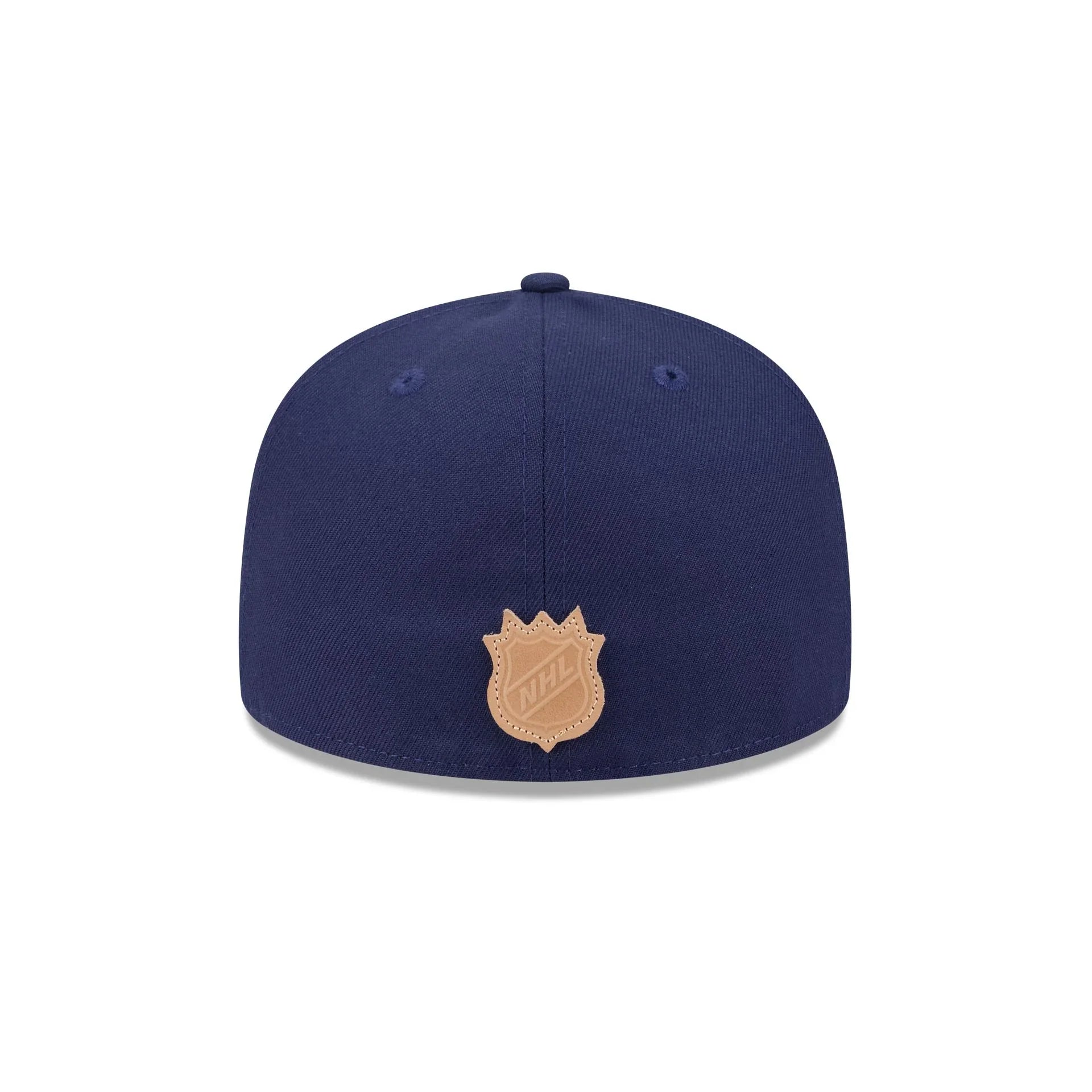 Montreal Canadiens NHL New Era Men's Royal Blue/Beige 59Fifty Leather Fitted Hat