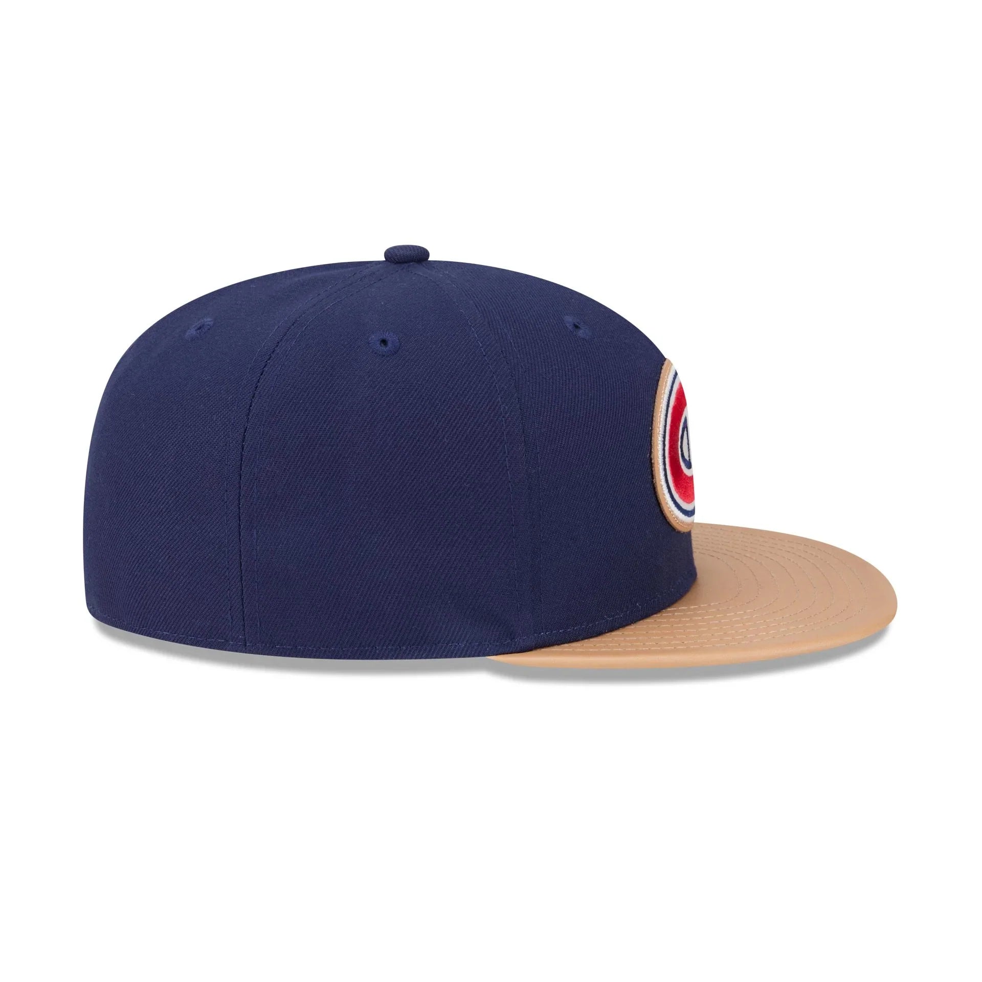 Montreal Canadiens NHL New Era Men's Royal Blue/Beige 59Fifty Leather Fitted Hat