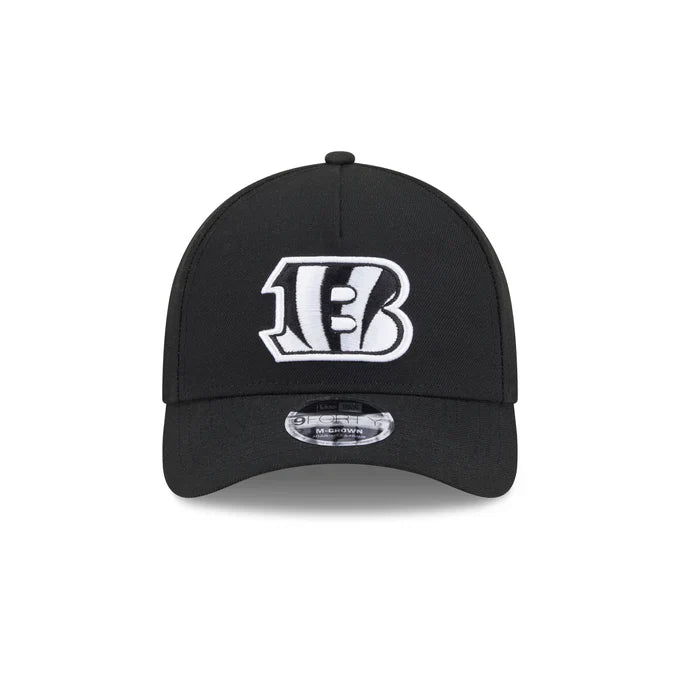New Era Cincinnati Bengals M-Crown A-FRAME 9FORTY Adjustable Hat-Black/White