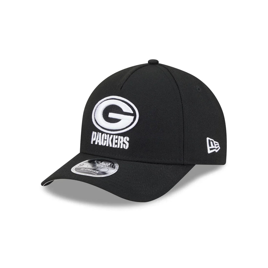 New Era Green Bay Packers M-Crown A-FRAME 9FORTY Adjustable Hat-Black/White
