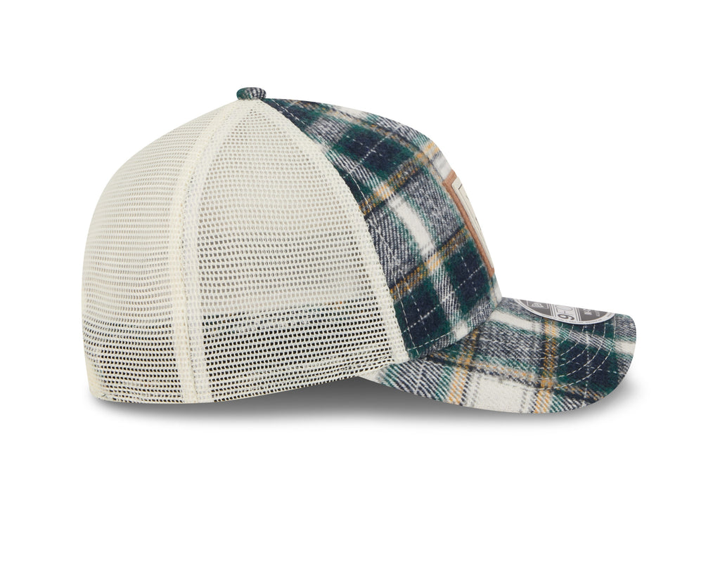 Montreal Canadiens NHL New Era Men's Plaid 9FORTY M-Crown A-Frame Trucker Hat
