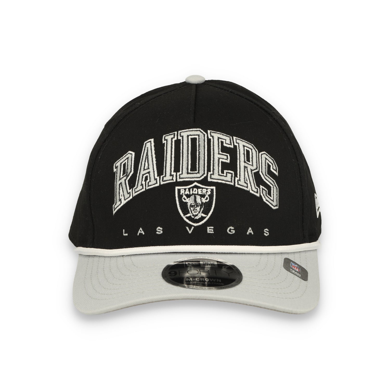 New Era Las Vegas Raiders Arch M-Crown 9FORTY A-Frame  Adjustable Hat-Black/Grey