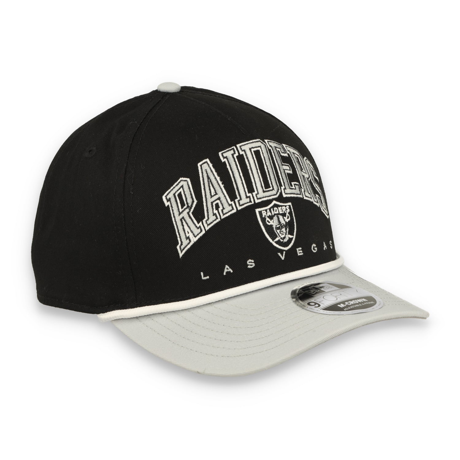 New Era Las Vegas Raiders Arch M-Crown 9FORTY A-Frame  Adjustable Hat-Black/Grey