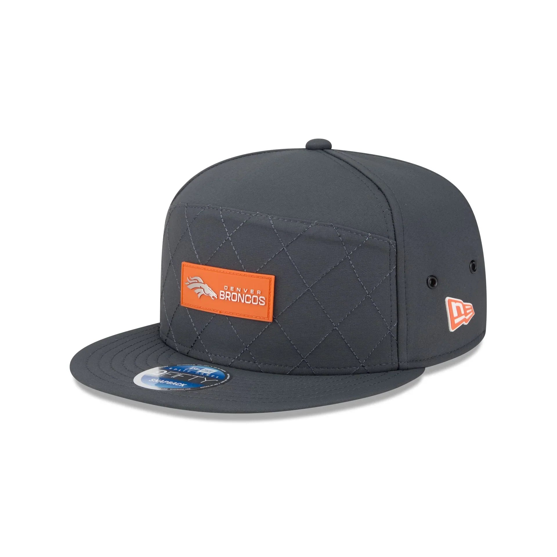 Denver Broncos NFL New Era Men's Charcoal 9Fifty 2025 Sideline Split Panel Snapback