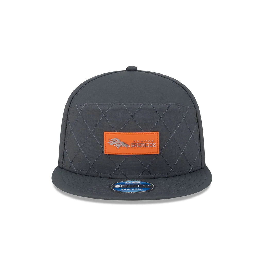 Denver Broncos NFL New Era Men's Charcoal 9Fifty 2025 Sideline Split Panel Snapback