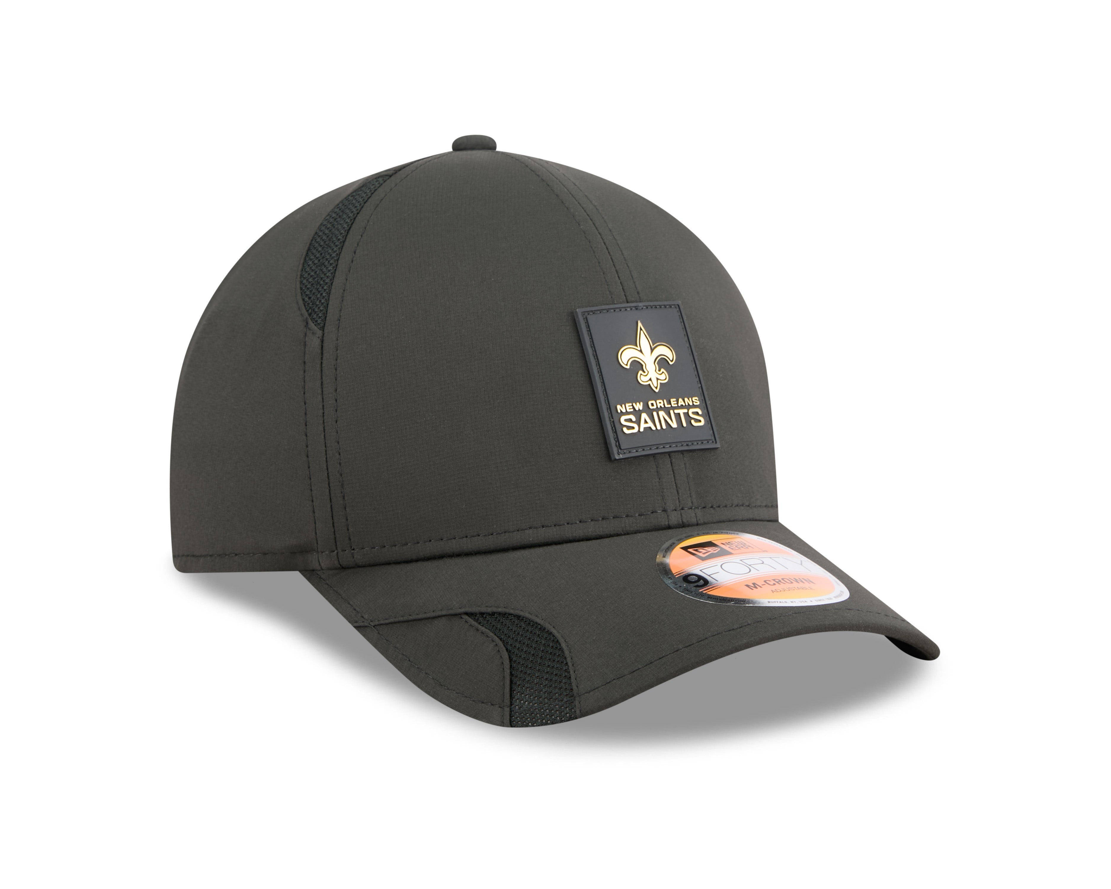 New Orleans Saints NFL New Era Men's Black 9Forty 2025 Sideline M-Crown Snapback