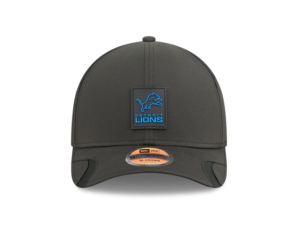 Detroit Lions NFL New Era Men's Black 9Forty 2025 Sideline M-Crown Snapback