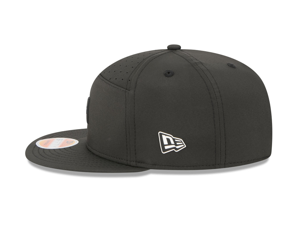 Las Vegas Raiders NFL New Era Men's Black 9Fifty 2025 Sideline Hot Weather Split Panel Snapback