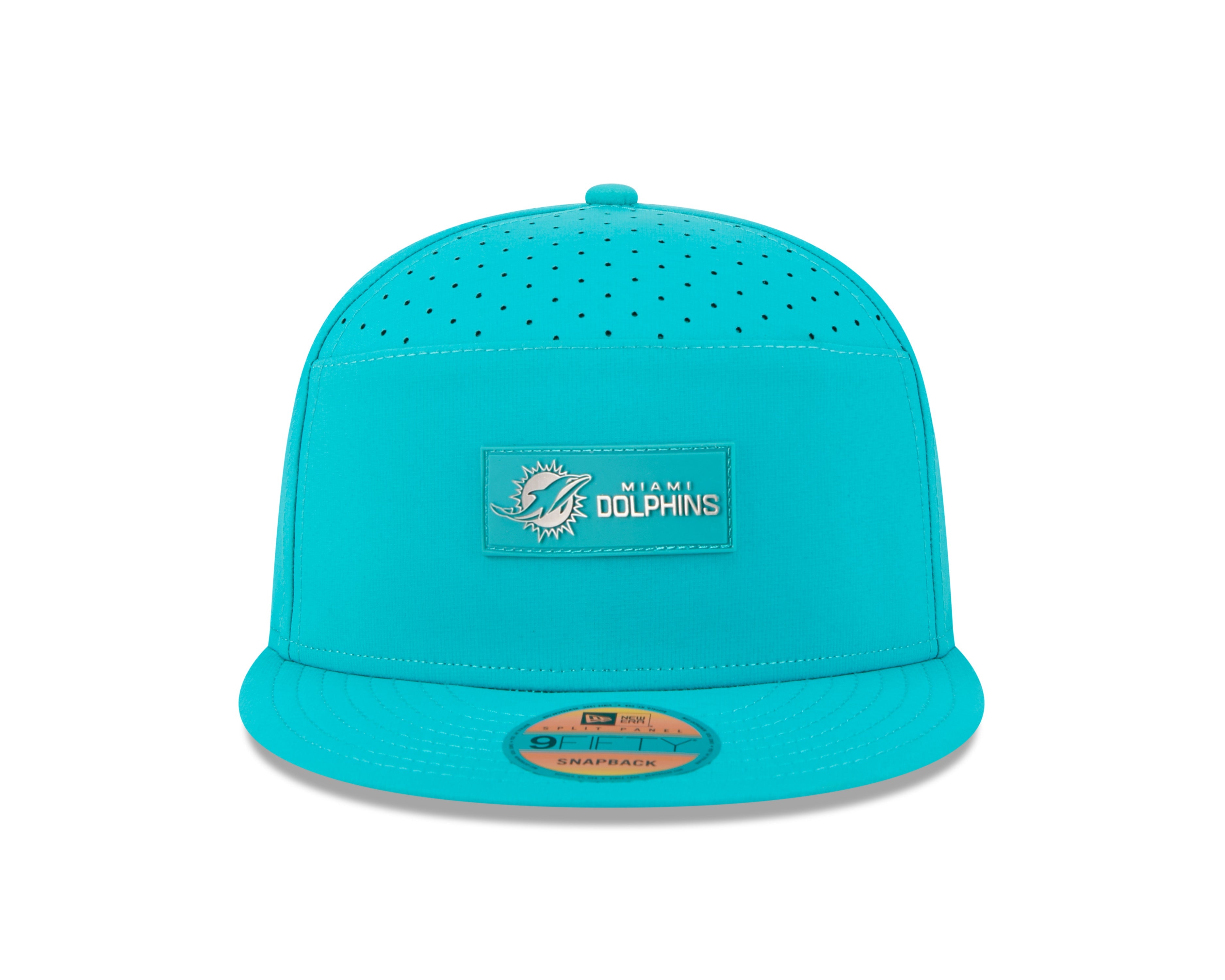 Miami Dolphins NFL New Era Men's Teal 9Fifty 2025 Sideline Hot Weather Split Panel Snapback