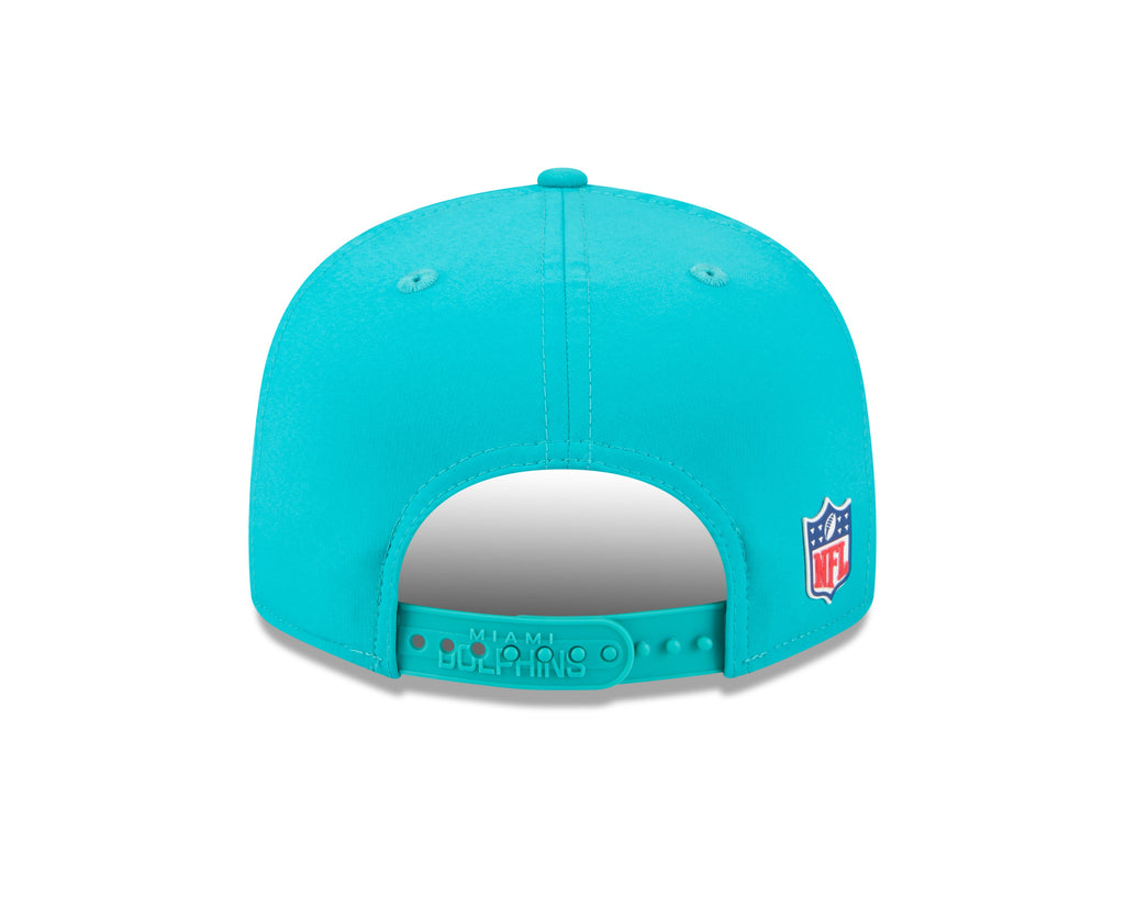 Miami Dolphins NFL New Era Men's Teal 9Fifty 2025 Sideline Hot Weather Split Panel Snapback