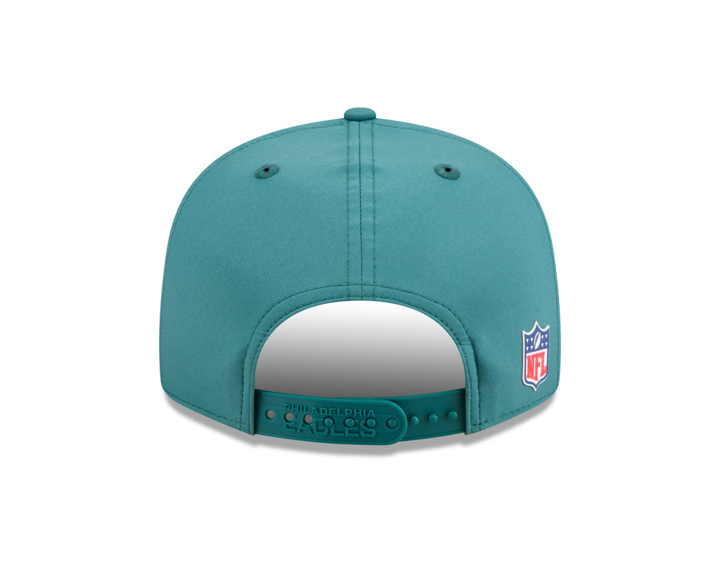 Philadelphia Eagles NFL New Era Men's Green 9Fifty 2025 Sideline Hot Weather Split Panel Snapback
