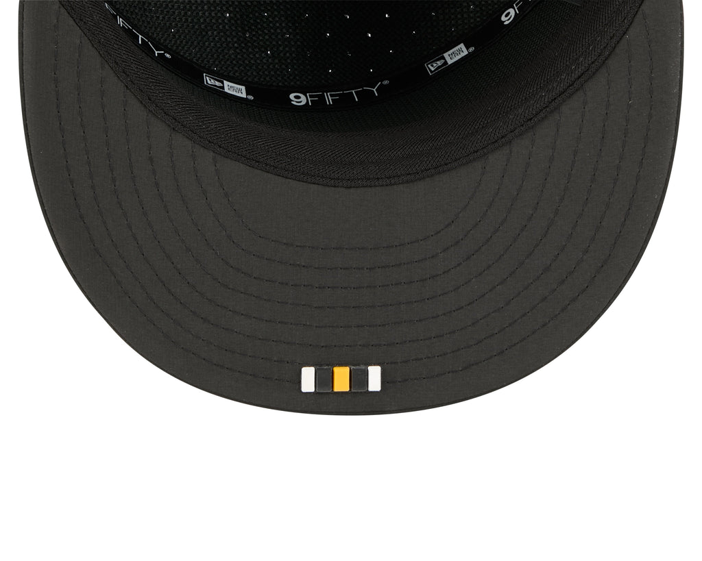 Pittsburgh Steelers NFL New Era Men's Black 9Fifty 2025 Sideline Hot Weather Split Panel Snapback