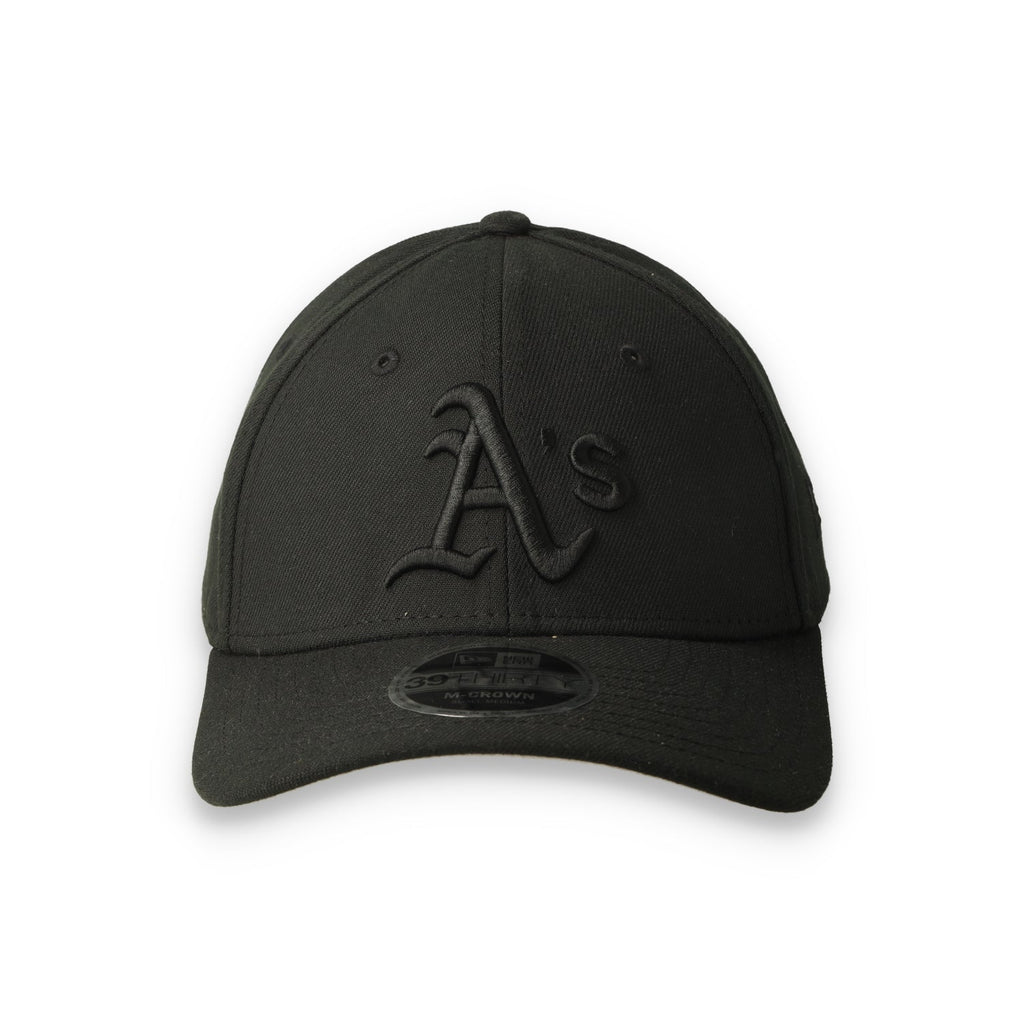 New Era Athletics 39THIRTY M-Crown A-Frame Stretch Fit Hat-Black/Black