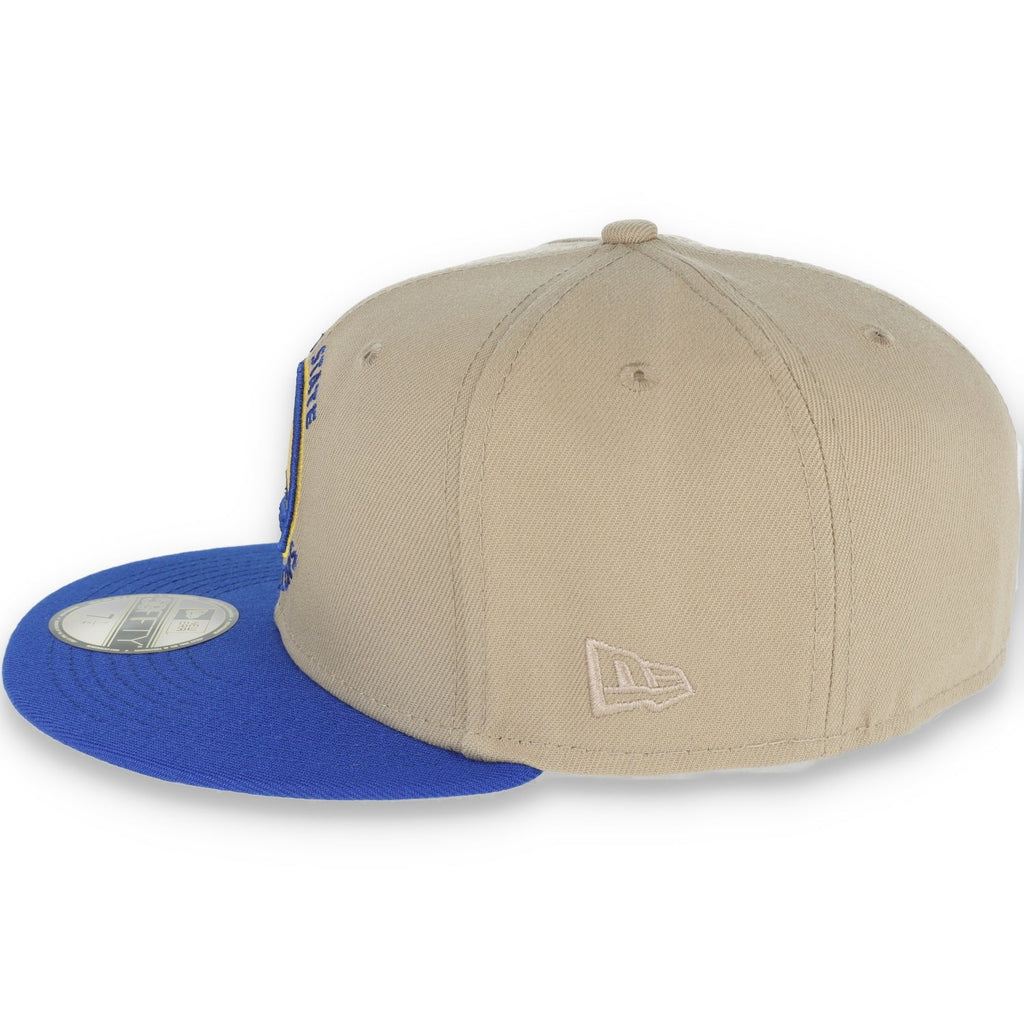 New Era Golden State Warriors 6X Champions Side Patch 59FIFTY Fitted Hat-Khaki