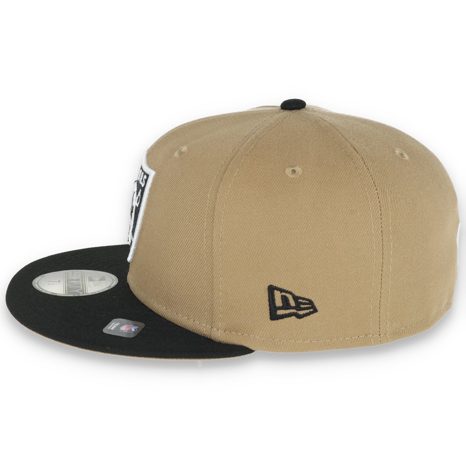 Las Vegas Raiders Shield 60th Anniversary Side Patch New Era 59Fifty Fitted-Khaki/Black