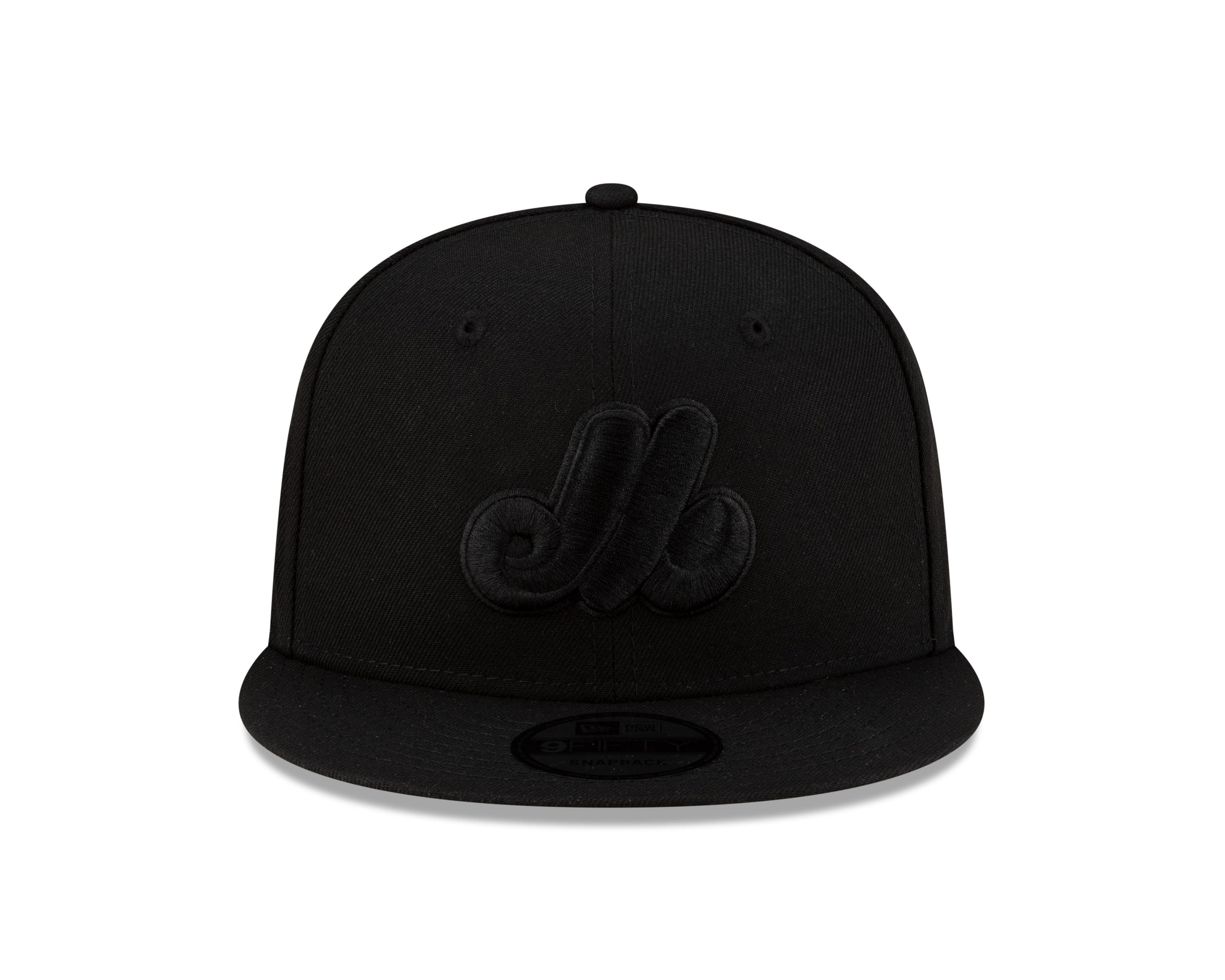 Montreal Expos MLB New Era Men's Black on Black 59Fifty Fitted Hat