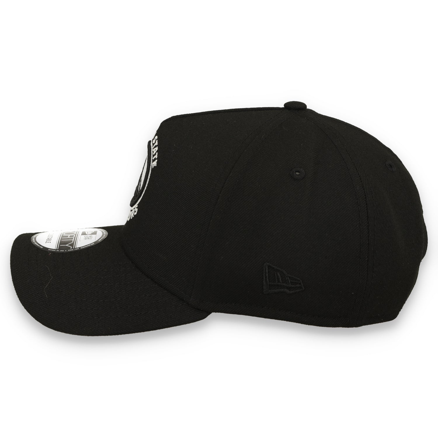 New Era Golden State Warriors 9FORTY A-Frame Snapback Hat-Black/White