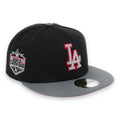 New Era Los Angeles Dodgers 2020 World Series Side Patch Metallic 59FIFTY Fitted Hat- Black/Grey/Red