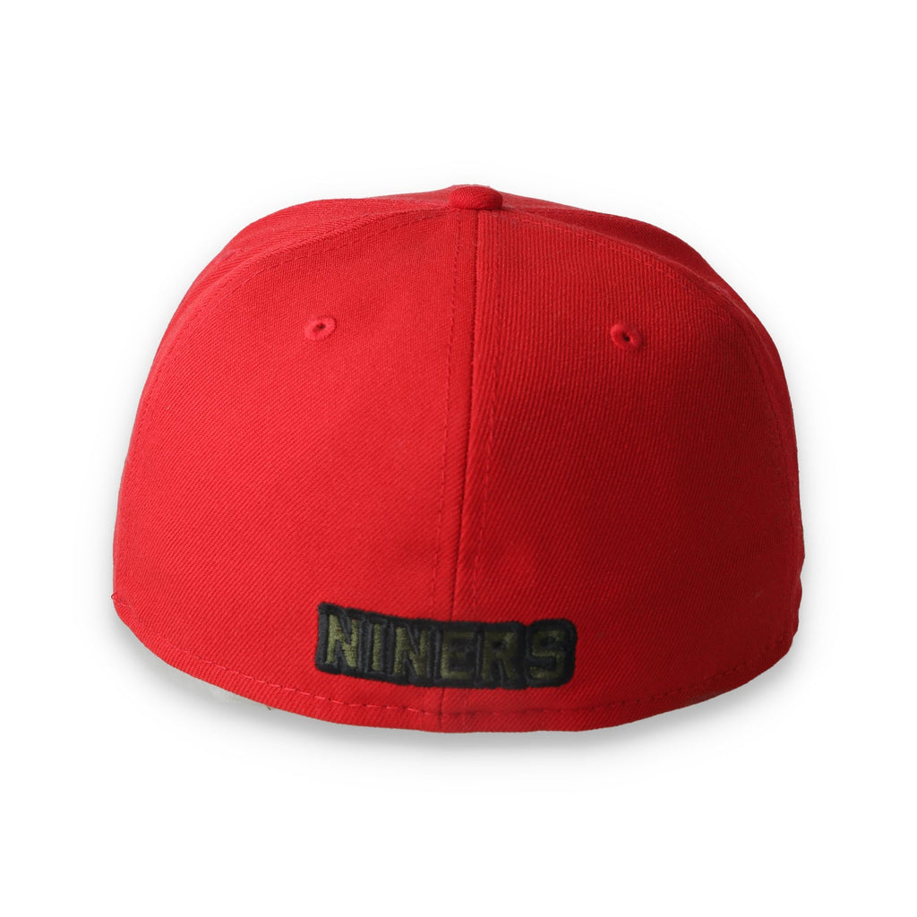 Exclusive New Era San Francisco 49ers 60th Wood Camo 59FIFTY Fitted Hat- Scarlet/Camo