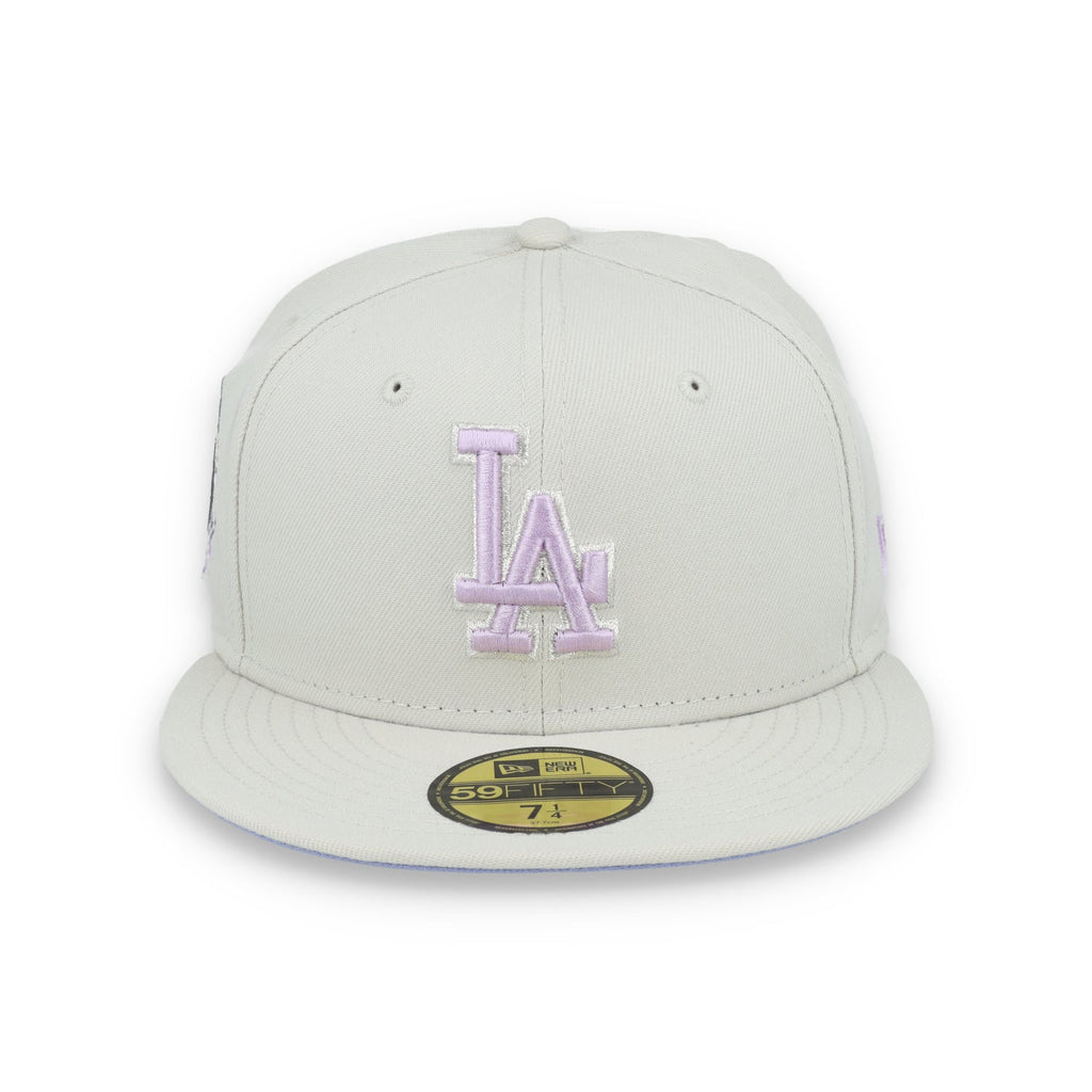 New Era Los Angeles Dodgers Floral Side Patch 59FIFTY Fitted Hat-Stone/Lavender