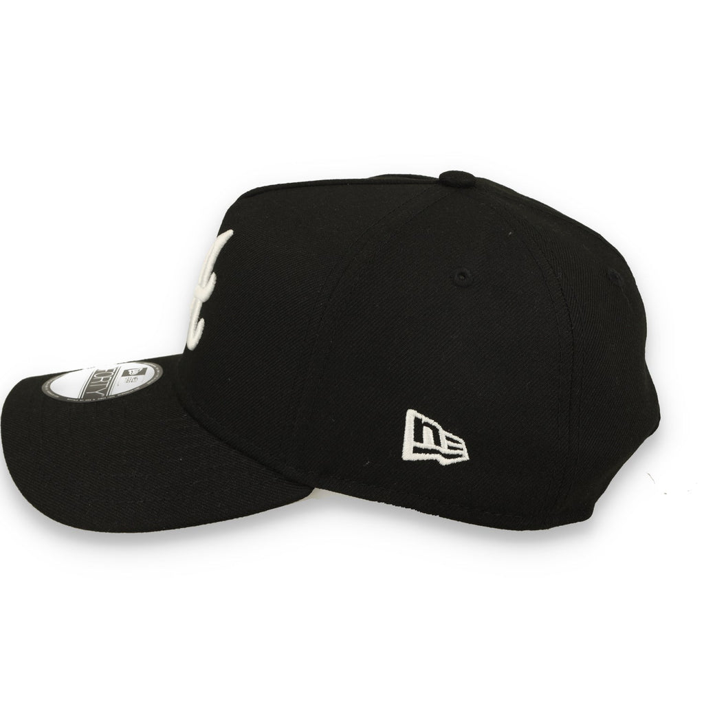 New Era Atlanta Brave 9FORTY A-Frame Snapback Hat-Black/White