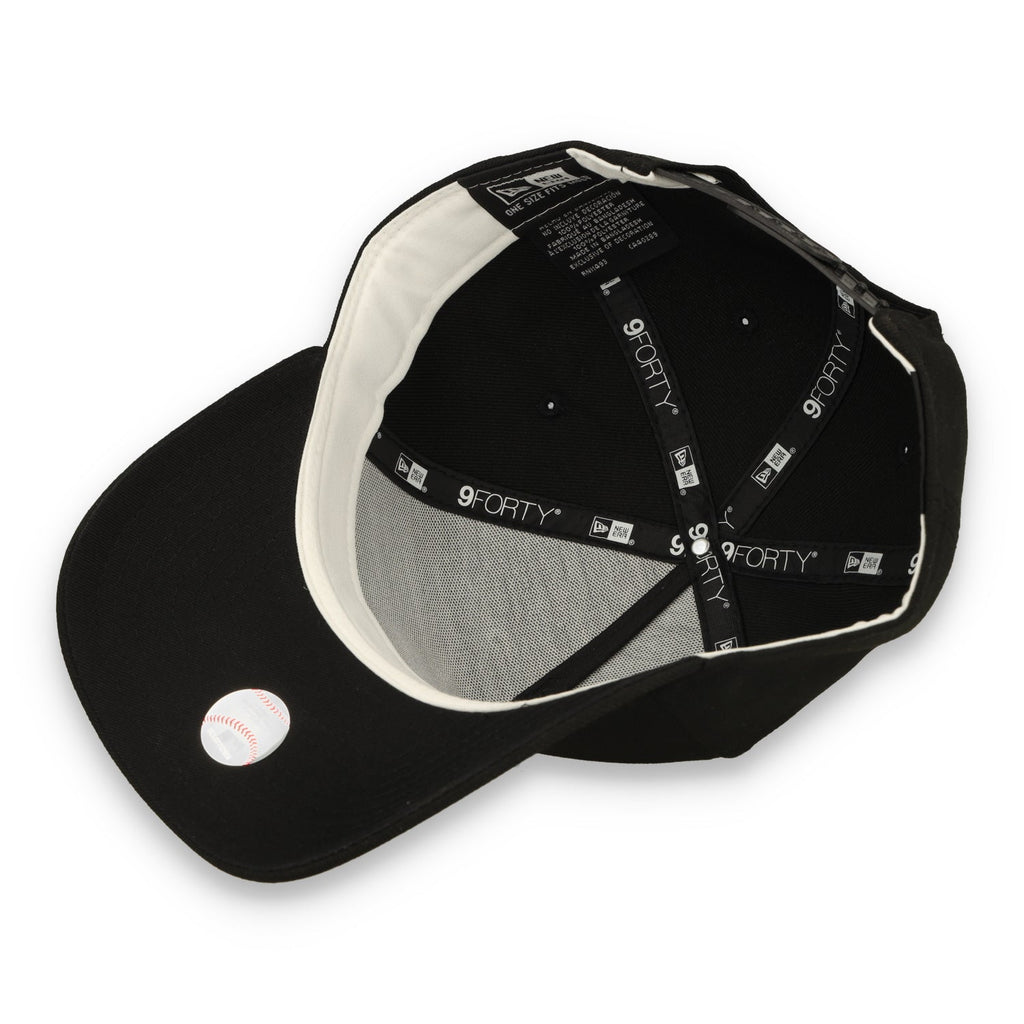 New Era Atlanta Brave 9FORTY A-Frame Snapback Hat-Black/White