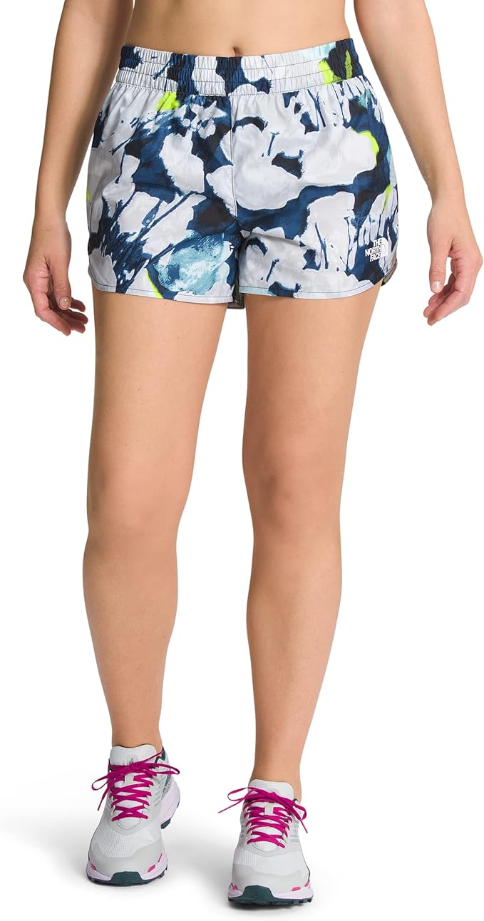 The North Face - Limitless Run Short - Women's - Pink Glo Valley Floor Print