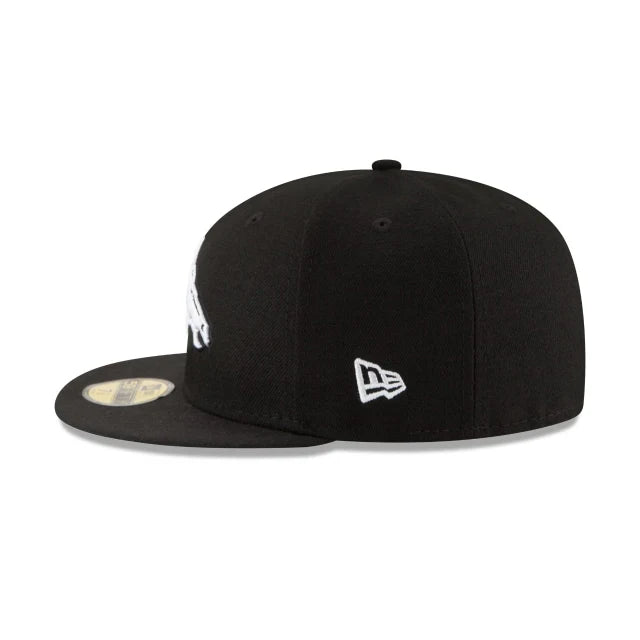 New Era Denver Broncos 50th Super Bowl Side Patch 59FIFTY Fitted Black & White Hat