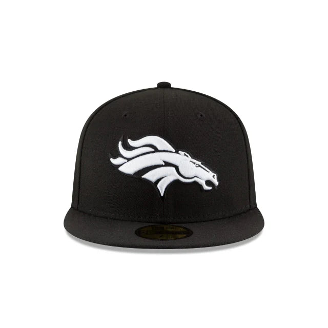 New Era Denver Broncos 50th Super Bowl Side Patch 59FIFTY Fitted Black & White Hat
