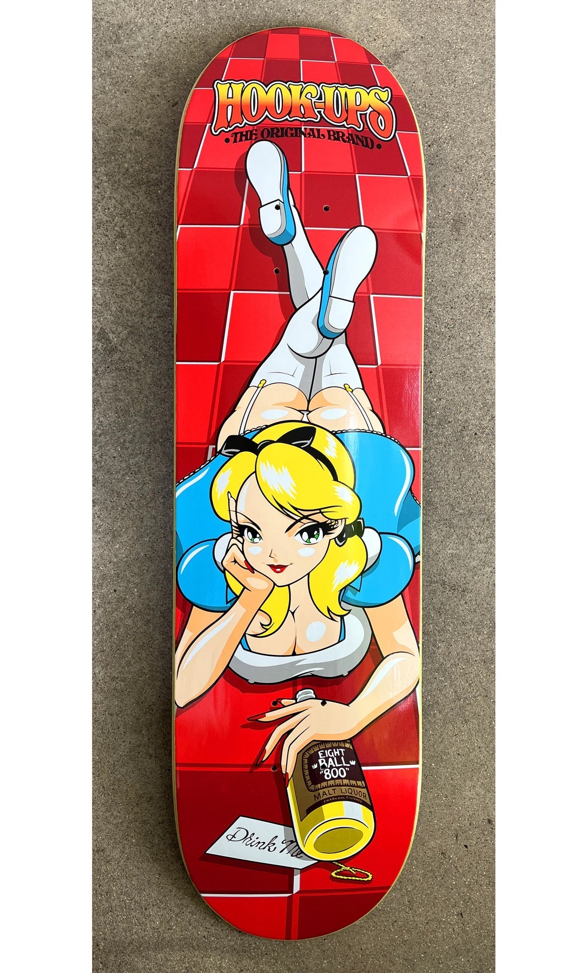 Hook Ups Skateboard Deck 8 Ball Alice 8.25"