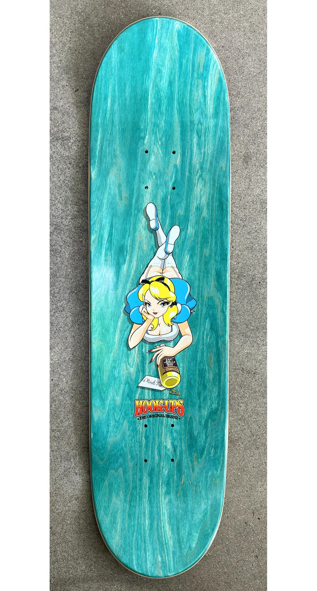 Hook Ups Skateboard Deck 8 Ball Alice 8.25"
