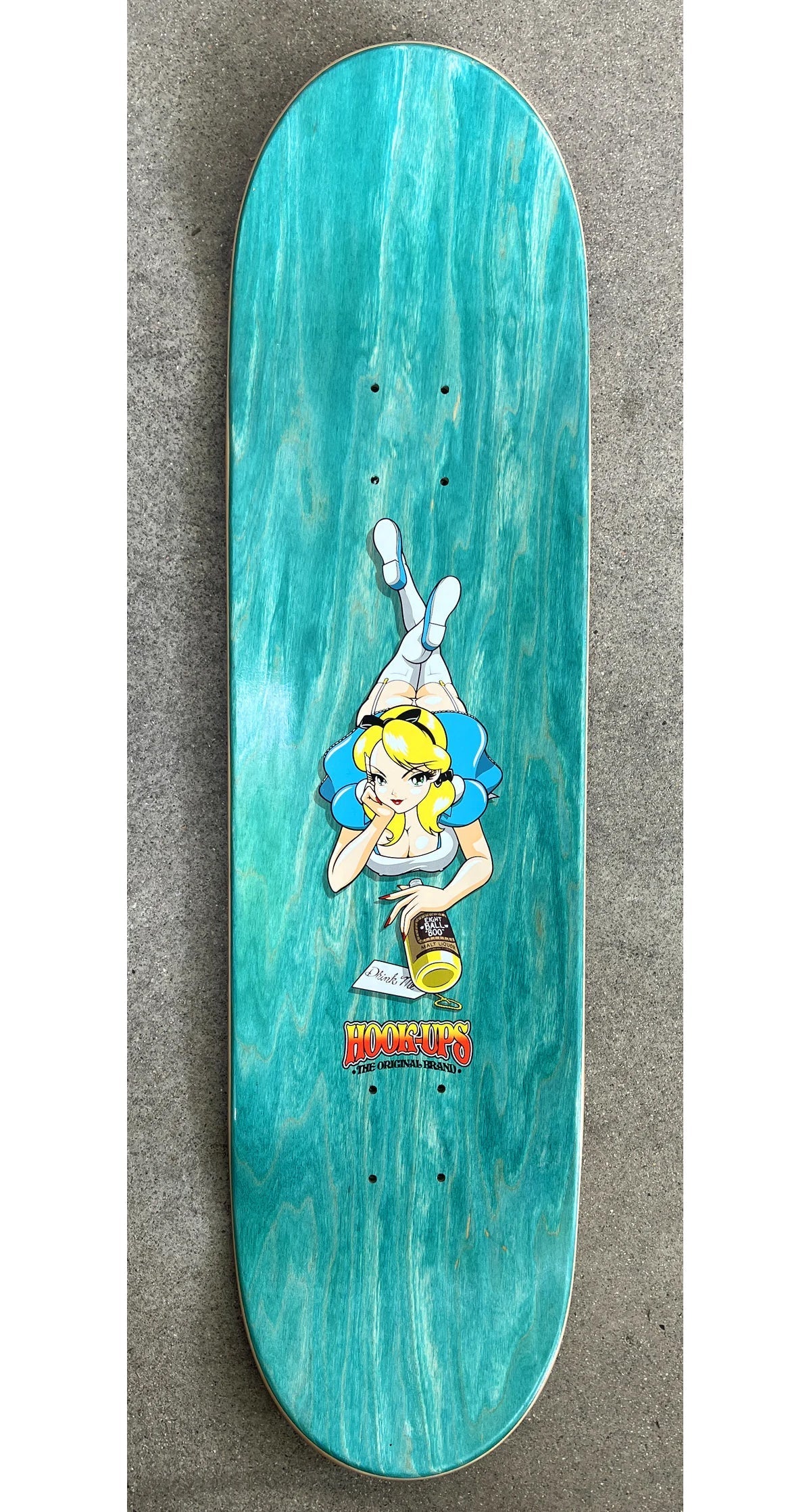 Hook Ups Skateboard Deck 8 Ball Alice 8.25"