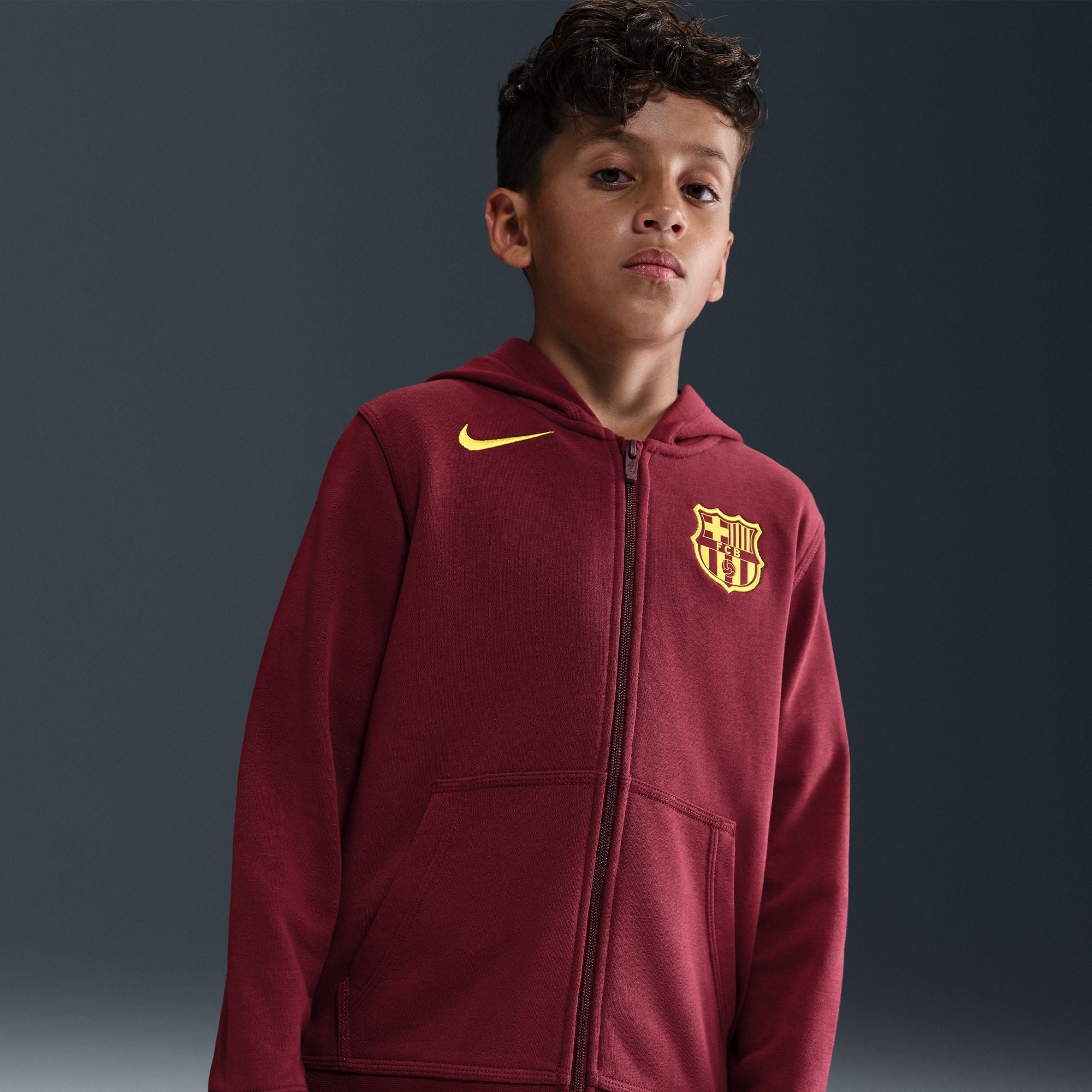 Nike FC Barcelona Club Fourth Big Kids' (Boys') Soccer Full-Zip Hoodie