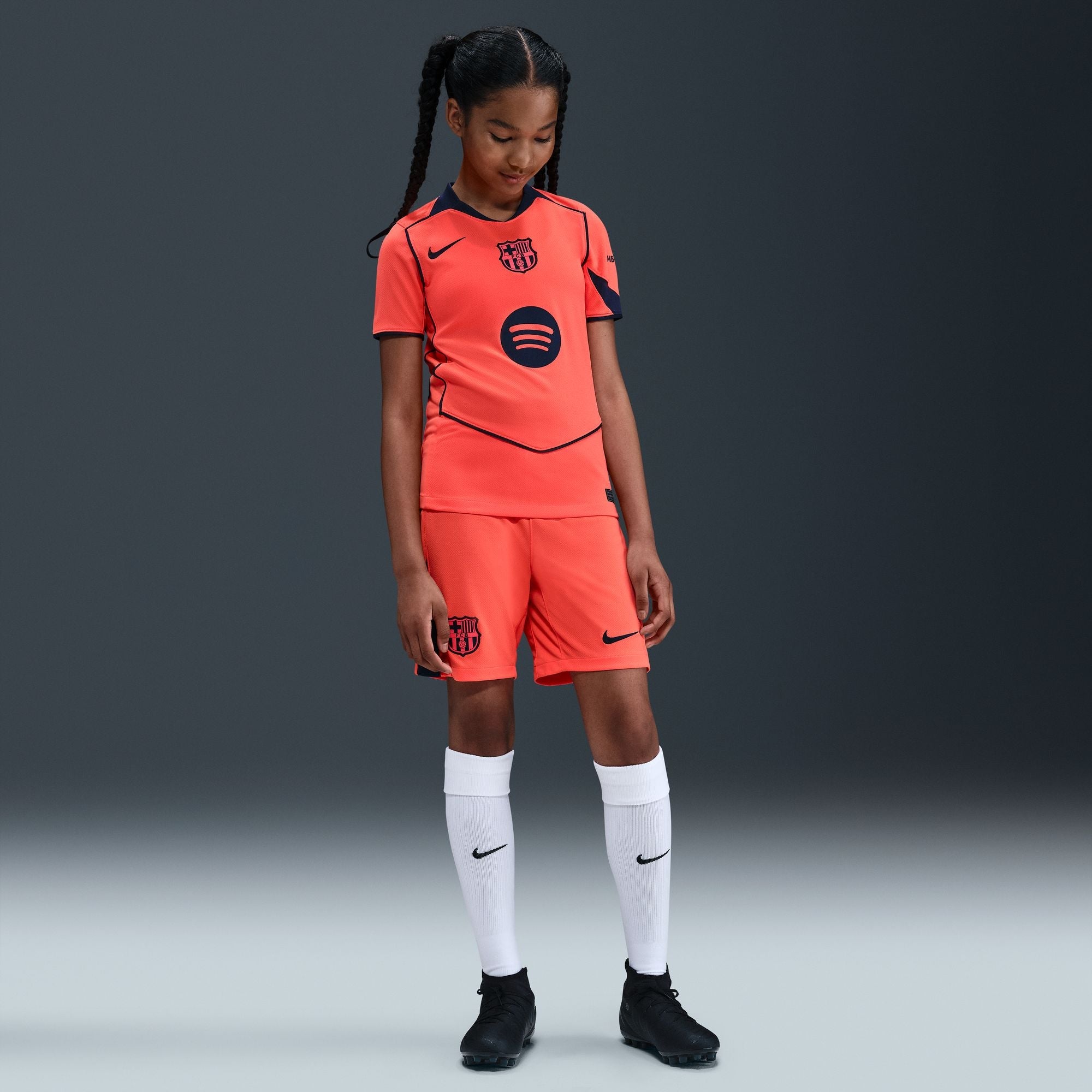 Nike FC Barcelona 2025/26 Stadium Third Big Kids' Dri-FIT Total 90 Soccer Replica Jersey