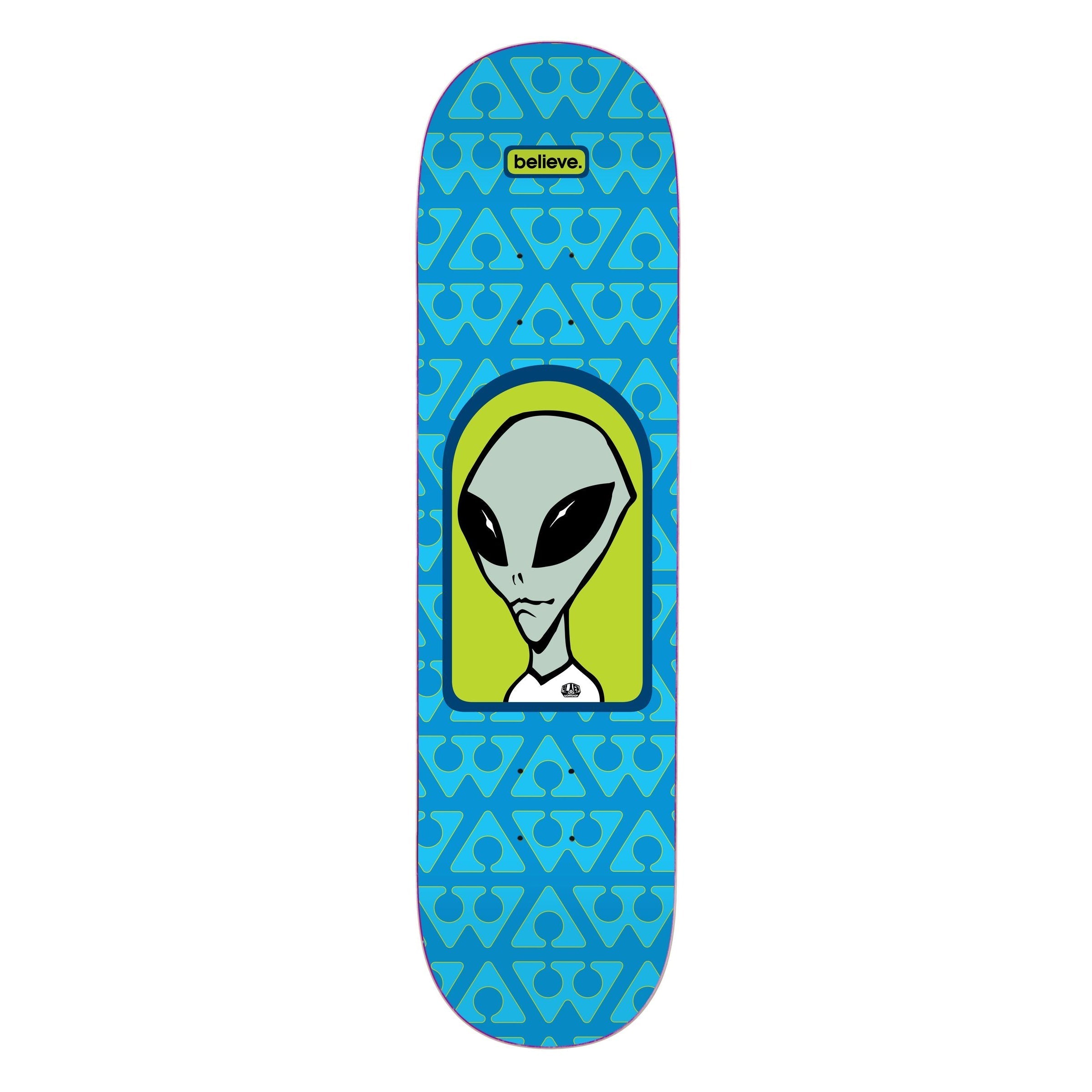 Alien Workshop Skateboard Deck Believe Pattern Blue 8.125" x 32"