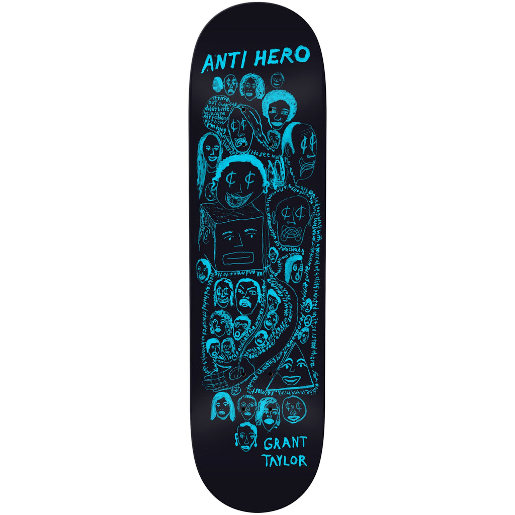 Anti Hero Skateboard Deck Grant Taylor Expressions DBX Black 8.38" x 32.25"