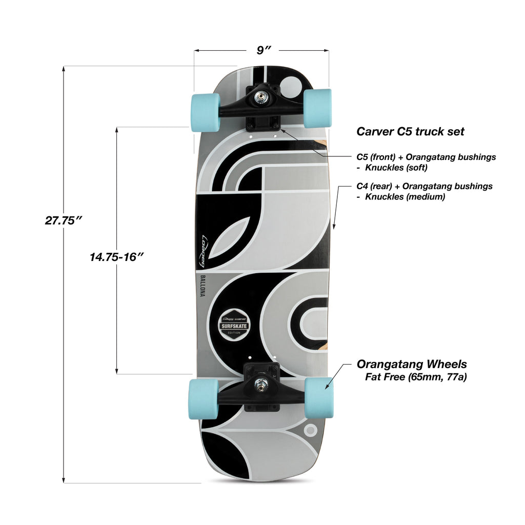 Loaded Ballona Orca Longboard Complete - Fat Free 77a Blue