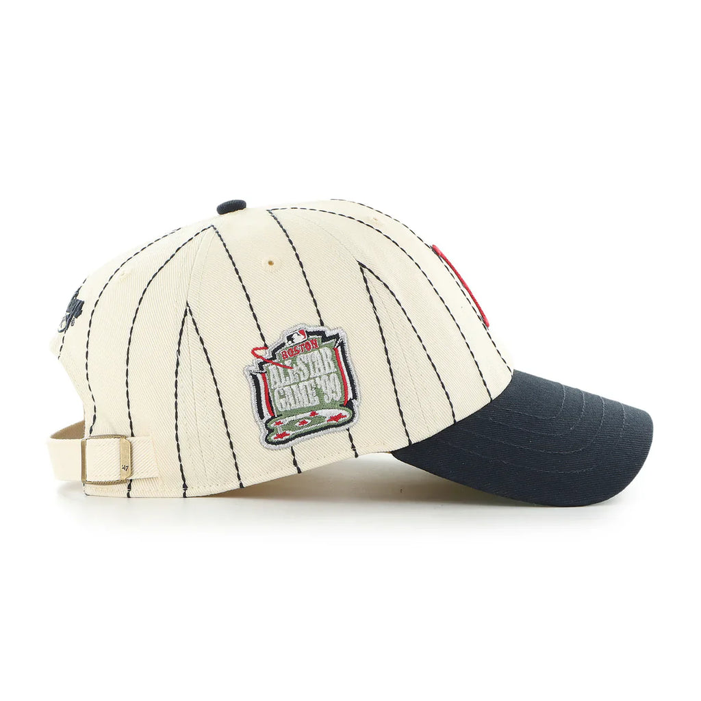 Boston Red Sox MLB 47 Brand Men's Beige Rawlings Pinstripe Clean Up Adjustable Hat