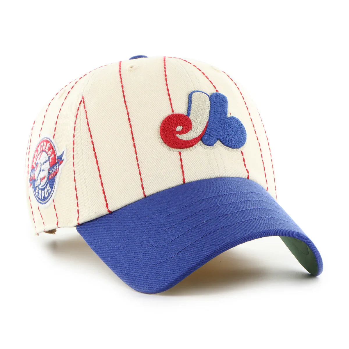 Montreal Expos MLB 47 Brand Men's Beige Rawlings Pinstripe Clean Up  Adjustable Hat