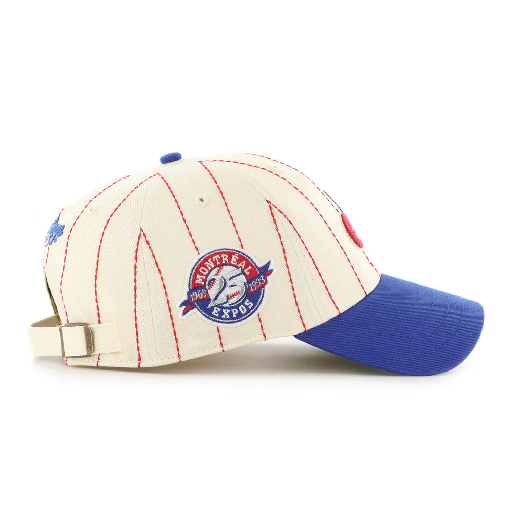 Montreal Expos MLB 47 Brand Men's Beige Rawlings Pinstripe Clean Up  Adjustable Hat