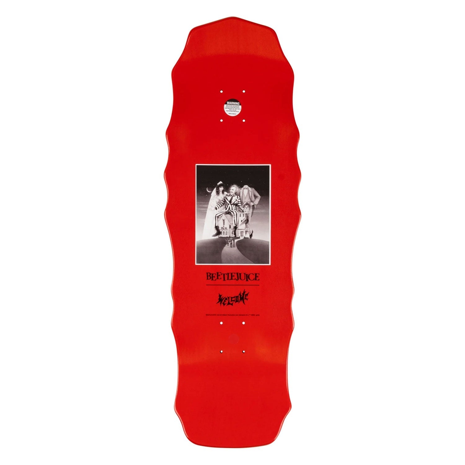 Welcome Skateboards x Beetlejuice Deck Carousel on Widow Red Dip 10" x 31"