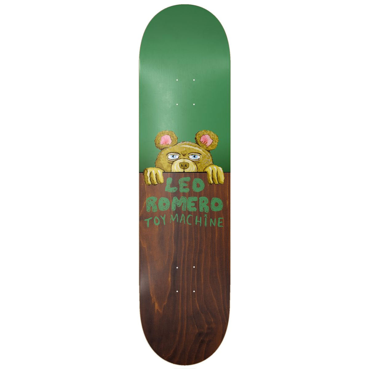 Toy Machine Skateboard Deck Romero Fence Green/Brown 8.13" x 32"