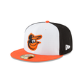 Baltimore Orioles MLB New Era Men's White Orange 59Fifty Authentic Collection Home Fitted Hat