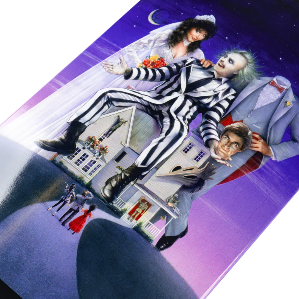 Welcome X Beetlejuice Skateboard Deck Showtime On Popsicle Black/Purple 8.5" x 32.35"