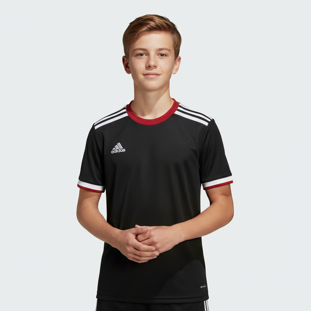 adidas MiComp Soccer Jersey Black/White/Red (Youth, Men's, Women's)