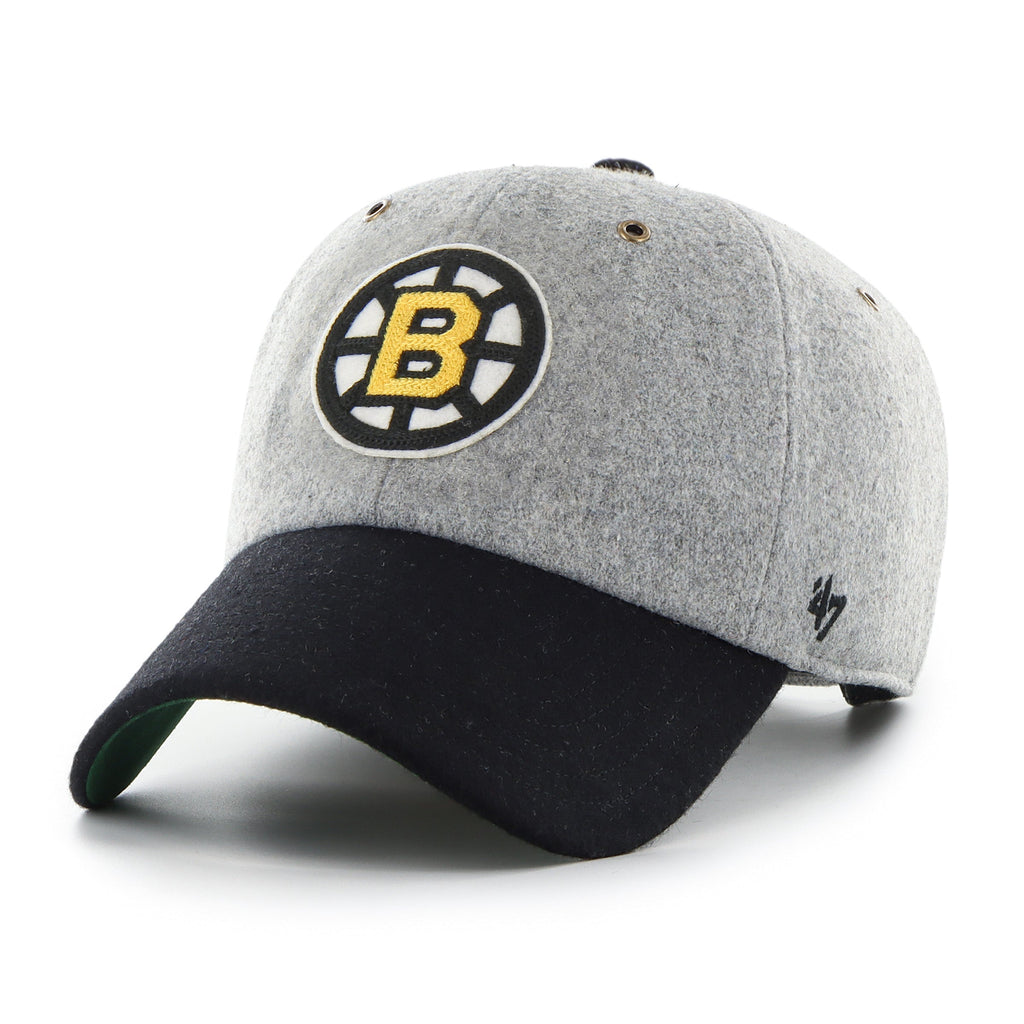 Boston Bruins NHL 47 Brand Men's Grey Golden Age Clean Up Wool Adjustable Hat